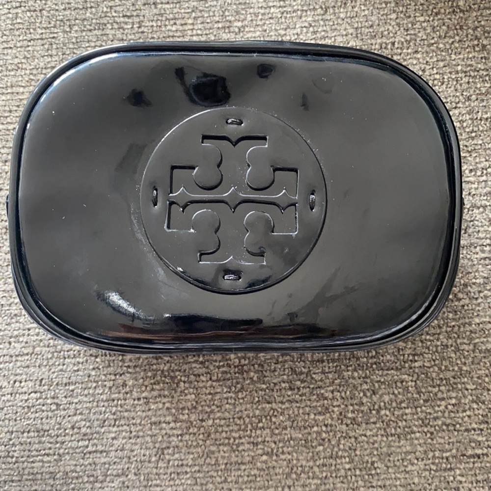 Black Tory Burch cosmetic case